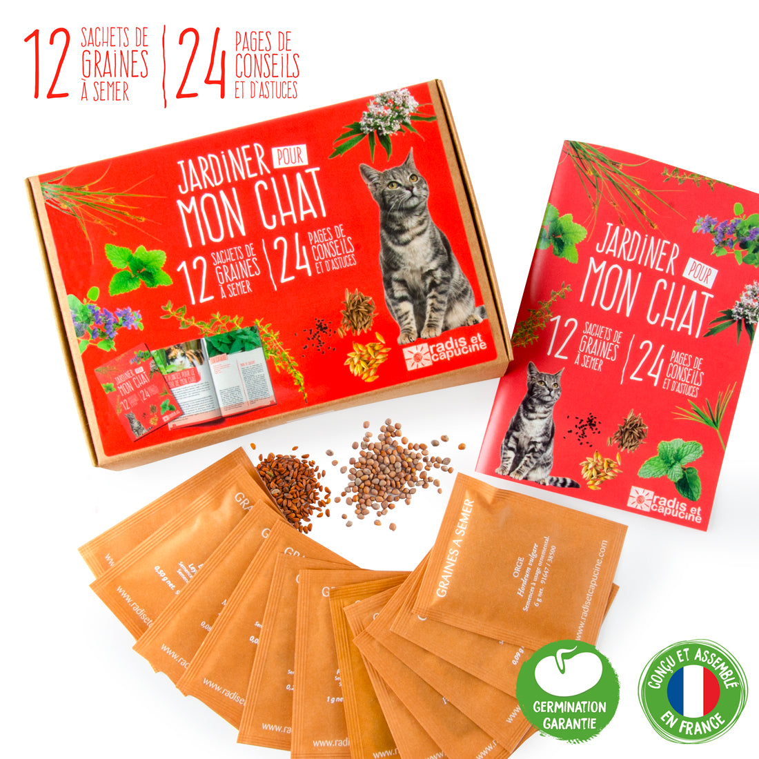Coffret de 12 Sachets de Graines pour Chat