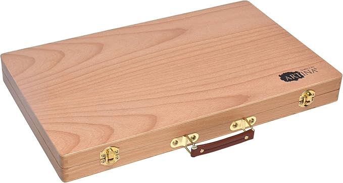 Coffret de Dessin en Bois 88 pièces
