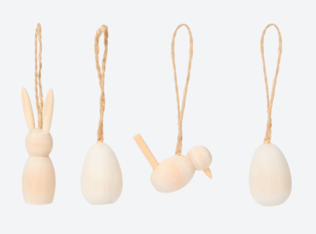 4 Figurines en Bois PĂąques