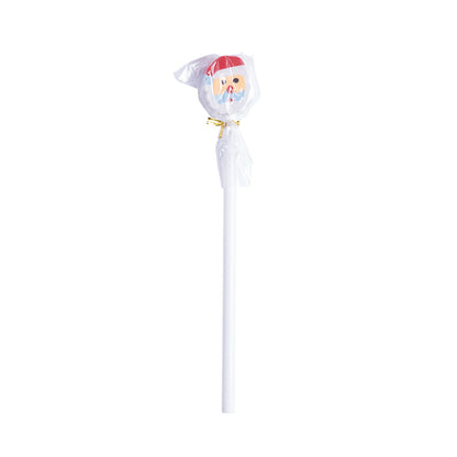 crayon en bois blanc avec gomme fantaisie de Noël