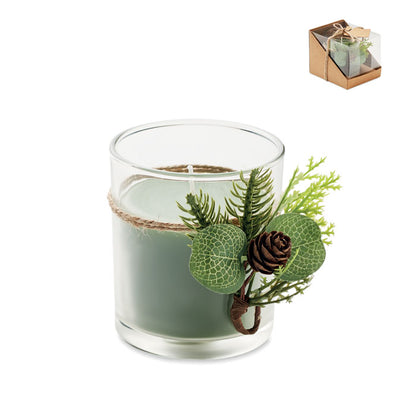 bougeoir en verre avec bougie