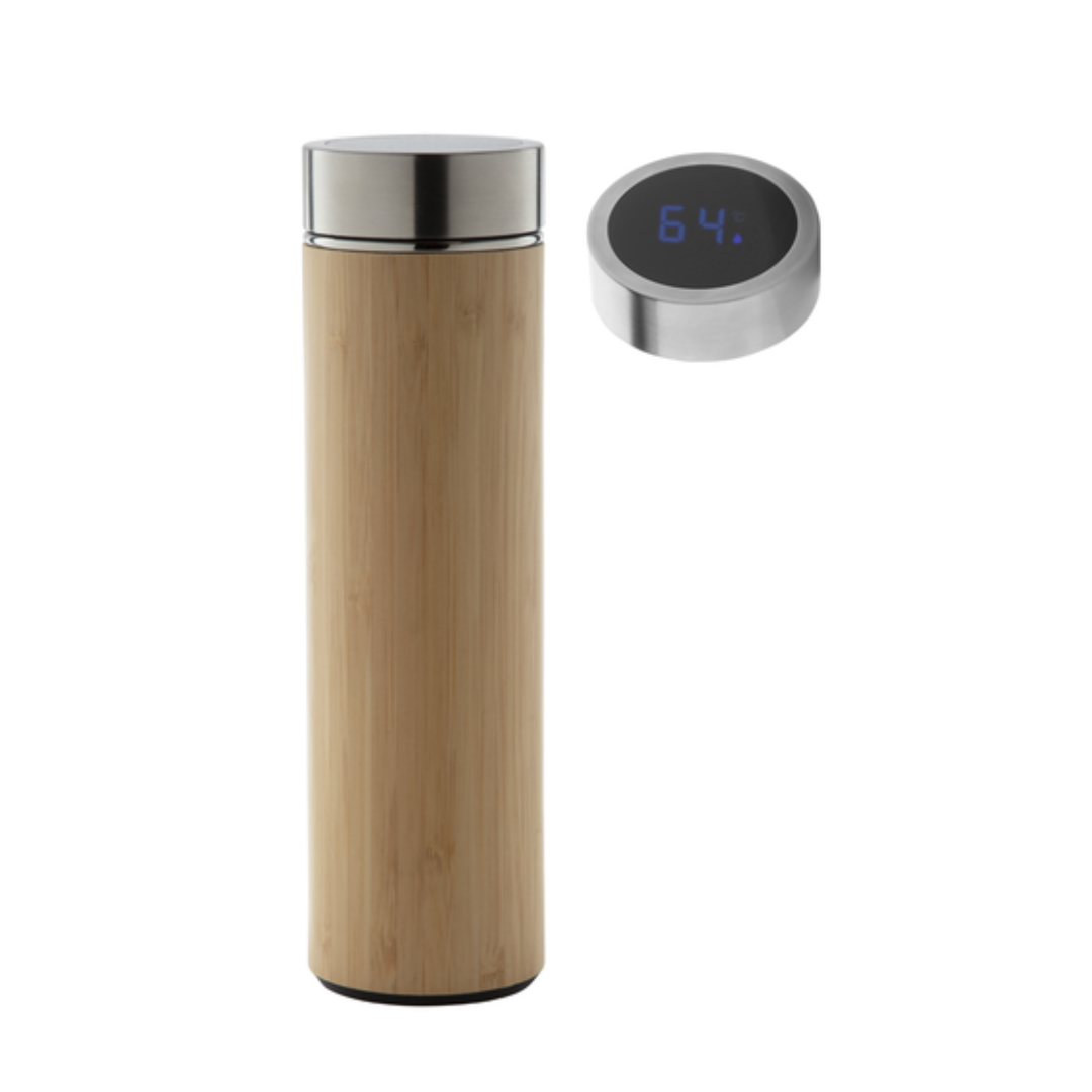 thermos thermomètre à double paroi  avec infuseur de thé